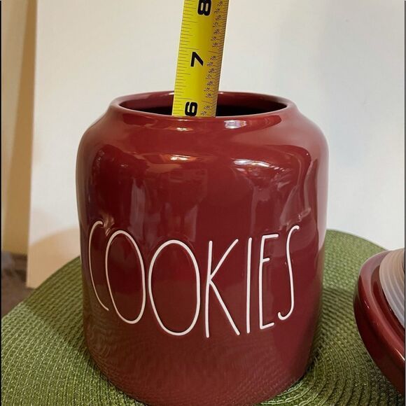 Rae Dunn ceramic Burgundy “Cookies” cookie jar NWOT - Picture 7 of 9